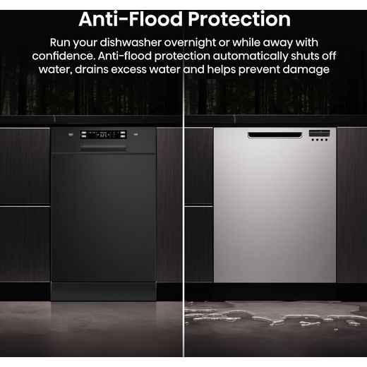 Hisense Slimline Dishwasher - Black - annotation - anti flood protection
